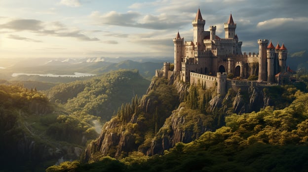 AI generated Medieval Castles and Kingdoms game background photo