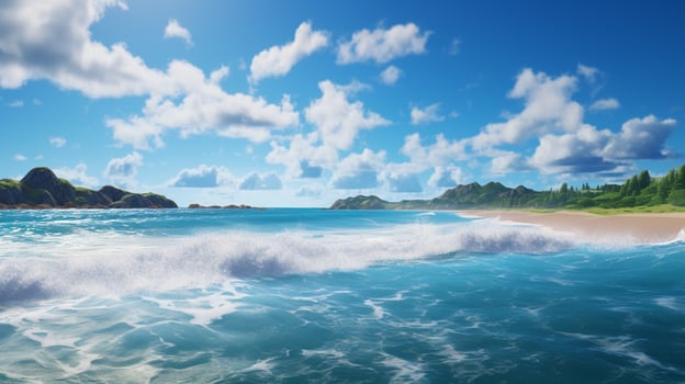 AI generated Ocean Breeze Background photo
