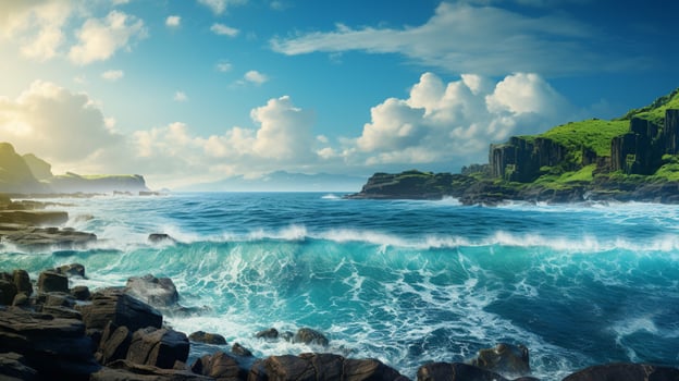 AI generated Ocean Coastline Background photo
