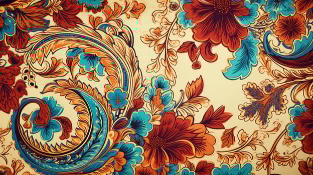 AI generated Paisley Damask Pattern photo