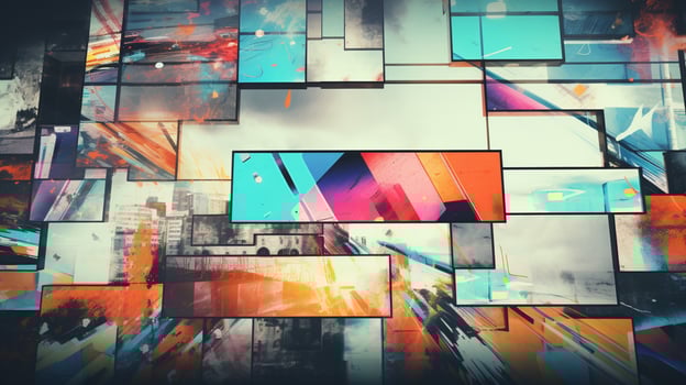 AI generated Pastel Collage of Urban Art Elements Background photo