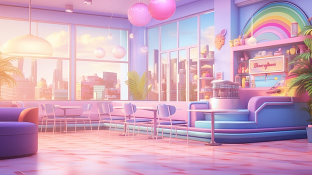AI generated Pastel Retro Background photo