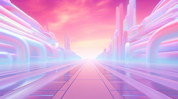 AI generated Pastel Retro Futurism Background photo