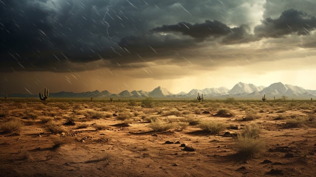 AI generated Rainy Desert Background photo