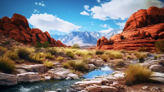 AI generated Red Rock Canyon Nature Background photo