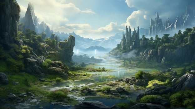 AI generated Role Playing RPG game background photo