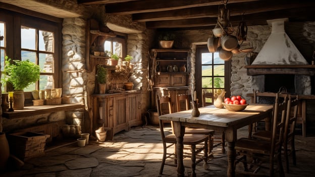 AI generated Rustic Farmhouse interior design photo