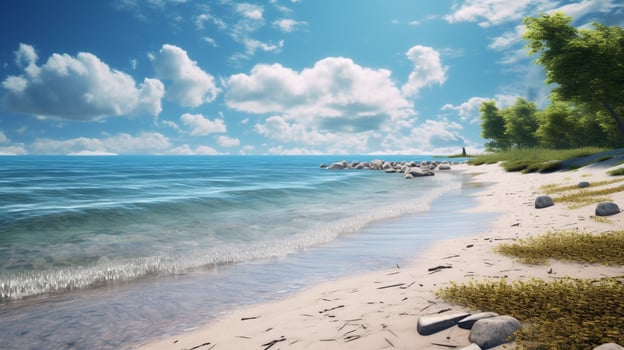 AI generated Sandy Shoreline Nature Background photo