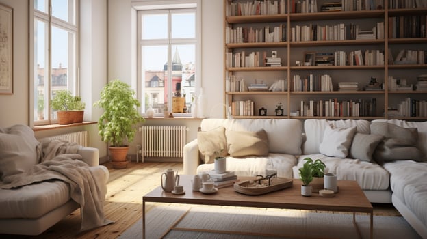 AI generated Scandinavian Interiors background photo