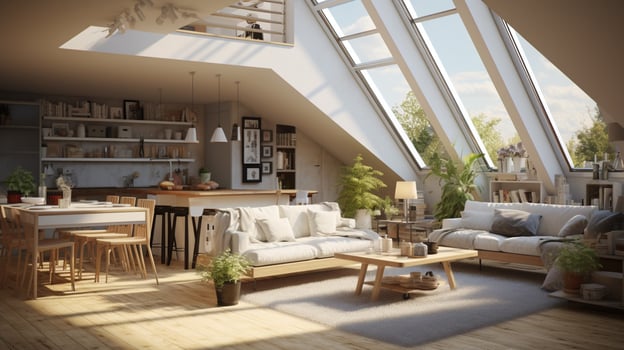 AI generated Scandinavian Interiors background photo