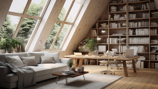 AI generated Scandinavian Interiors background photo