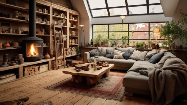 AI generated Scandinavian Interiors background photo