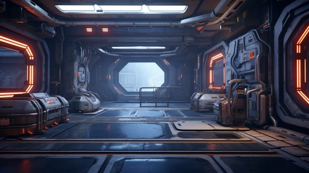 AI generated Sci-Fi Space Environments game background photo