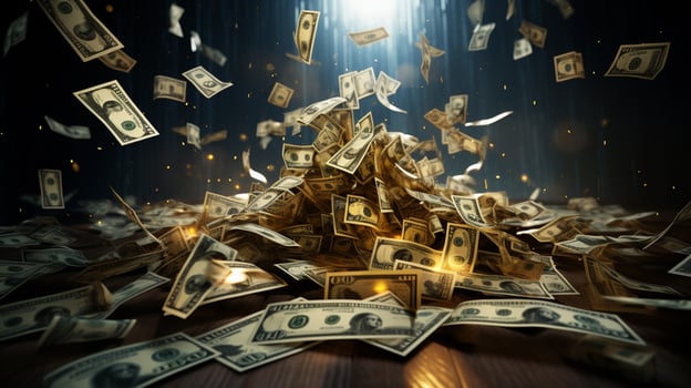 AI generated money backgrounds photo