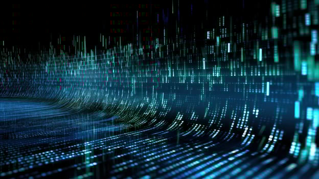 AI generated An abstract digital background with binary code and AI algorithms running in the background. AI Generated photo
