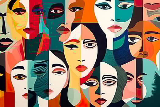AI generated Abstract concept of different personalities. Generative AI. photo