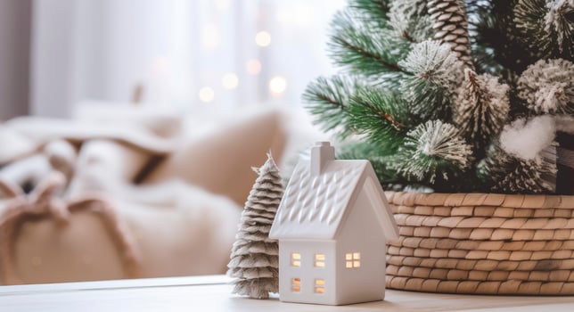 AI generated A cozy concept of festive home decoration for Christmas. AI Generated photo