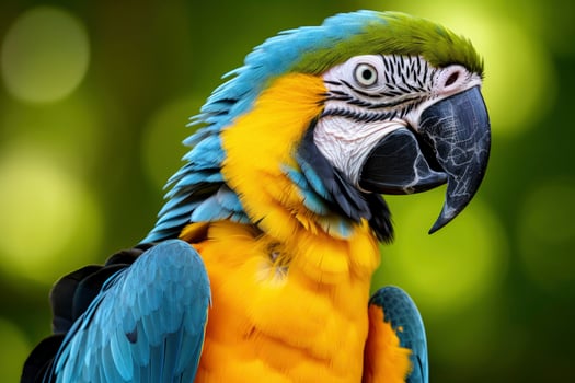 AI generated Blue and yellow macaw parrot. AI Generated photo