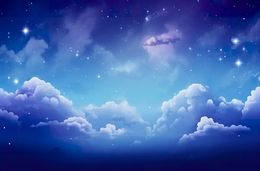 AI generated Space of night sky with clouds and stars. Generative AI photo
