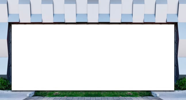 Mock up horizontal LED display billboard on wall .clipping path for mockup photo