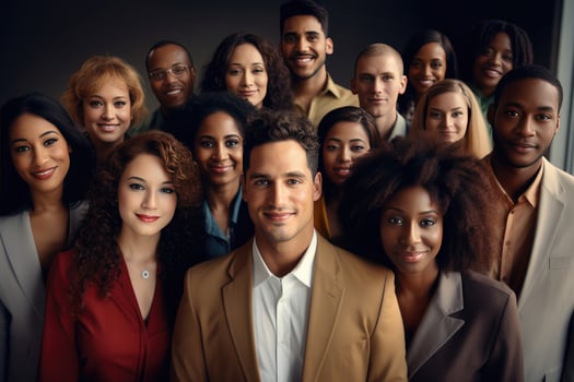 AI generated Multi ethnic diverse office business staff photo