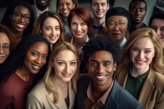 AI generated Multi ethnic diverse office business staff photo