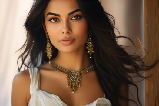 AI generated Indian girl model fashion design photo