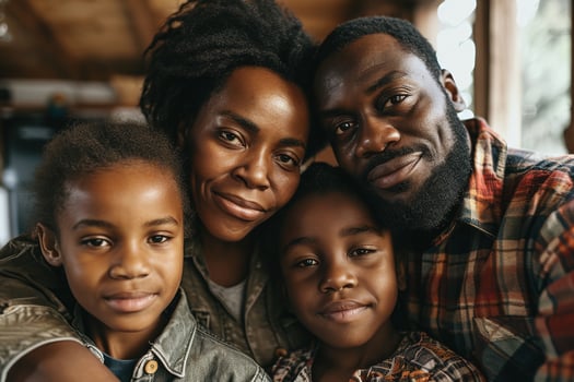 AI generated Photo of an African American family