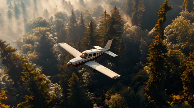AI generated Beautiful photo of airplane on sunset symbolizing freedom of movement. Concept of air transportation