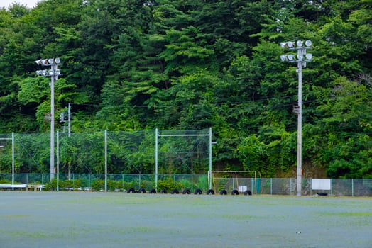 A ground of the closed elementary school at the country side in Gunma telephoto shot photo