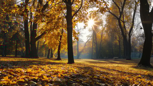 AI generated Panorama of an amazing autumn scenic landscape photo