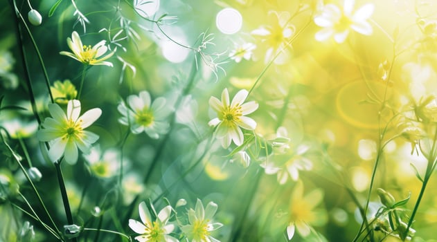 AI generated abstract nature flowers background background photo