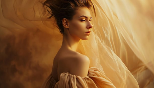 AI generated beautiful, beautiful woman in a dress photo