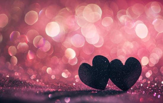 AI generated two heart shapes standing on a pink background photo