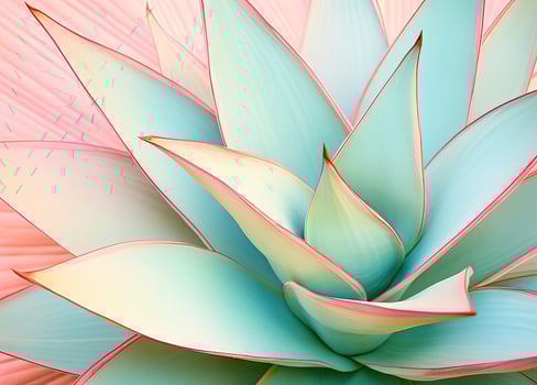 AI generated Agave leaves in trendy pastel colors for design backgrounds. AI Generated photo