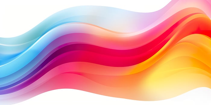 AI generated Colorful abstract wave lines flowing horizontally on a white background, ideal for technology, music, science and the digital world. AI Generative photo
