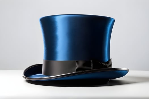 AI generated Portrait of a Top Hat against white background, A tall flat-crowned hat with a narrow brim, generative AI photo