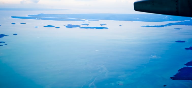 aerial view of the series of islands in Batam, Riau Islands photo