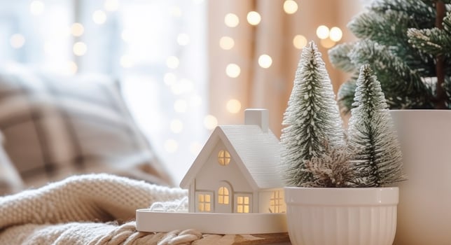 AI generated A cozy concept of festive home decoration for Christmas. AI Generated photo