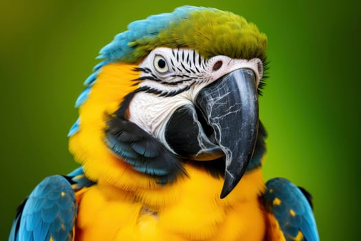 AI generated Blue and yellow macaw parrot. AI Generated photo
