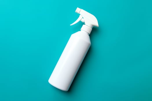 AI generated Blank white spray bottle mockup photo