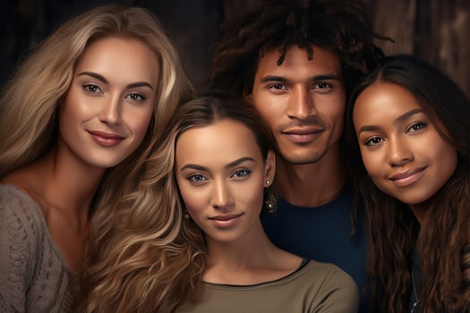 AI generated diverse group of young youths students photo