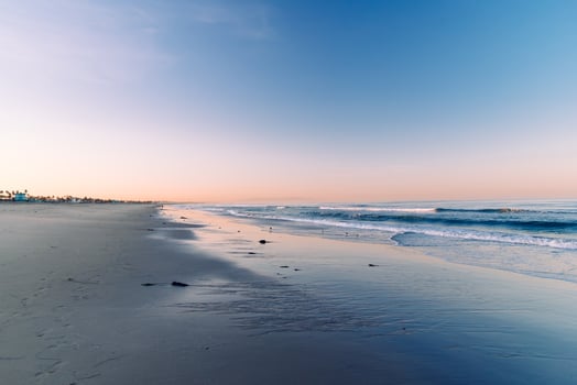 Sunrise on Santa Monica beach photo