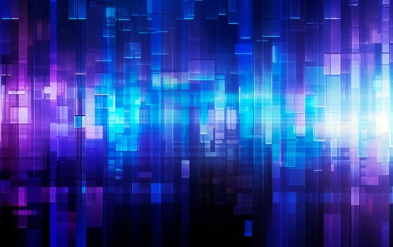AI generated Futuristic glitch wallpaper in blue and purple colors. Distortion effect. Cyberpunk design concept. Retro futurism aesthetic tech neon colors. AI Generated photo