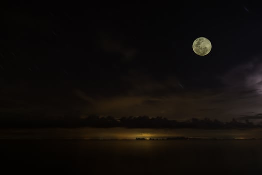 Full moon in the dark sky photo