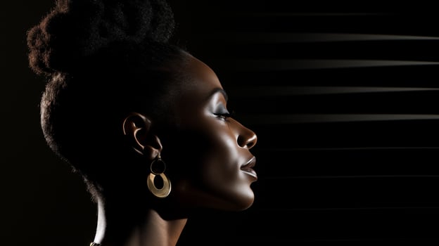 AI generated Profile of a black woman with an African national hairstyle photo