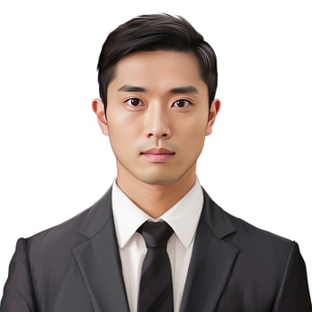 AI generated potrait of a businessman isolated white photo