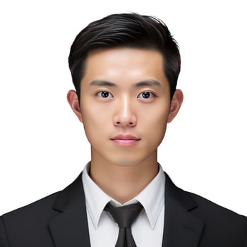 AI generated potrait of a businessman isolated white photo