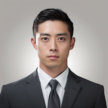 AI generated potrait of a businessman isolated white photo