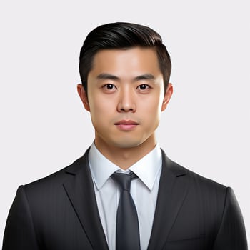 AI generated potrait of a businessman isolated white photo